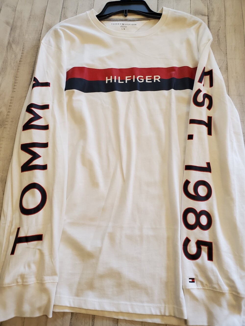 Tommy Hilfiger Men's White Long-Sleeve Logo Shirt